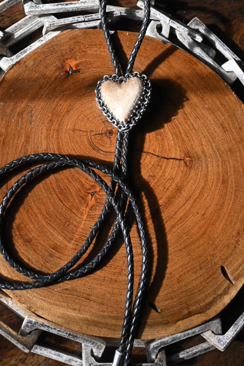 Heart Shaped Bone Bolo Tie