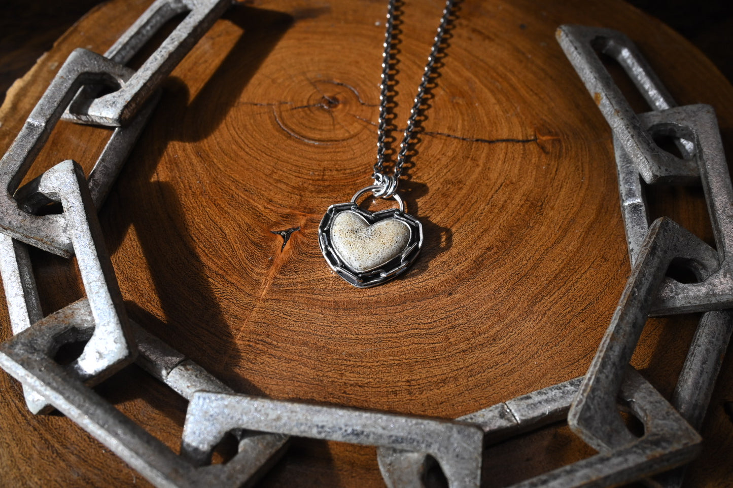 Heart Shaped Bone Necklace