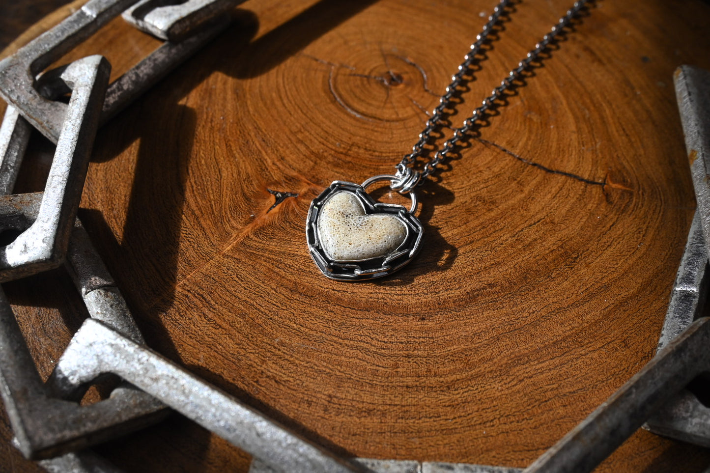 Heart Shaped Bone Necklace