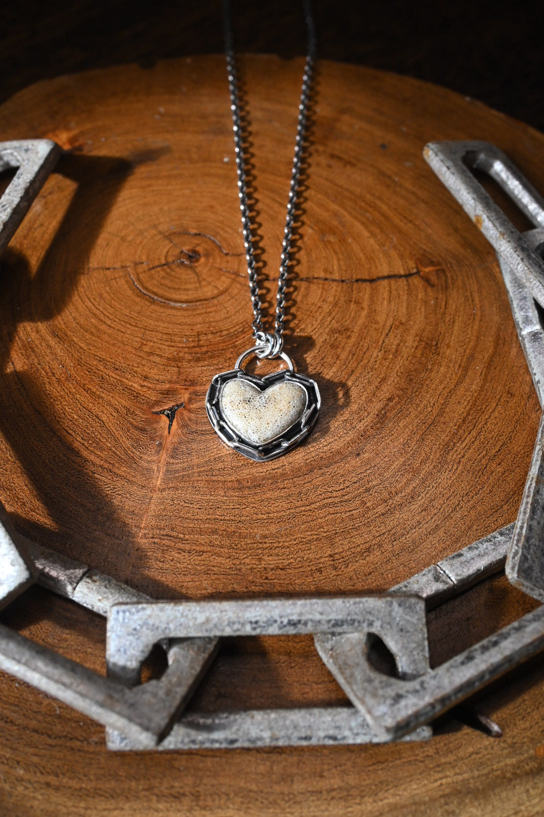 Heart Shaped Bone Necklace