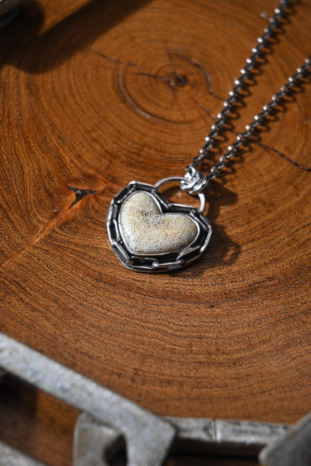 Heart Shaped Bone Necklace