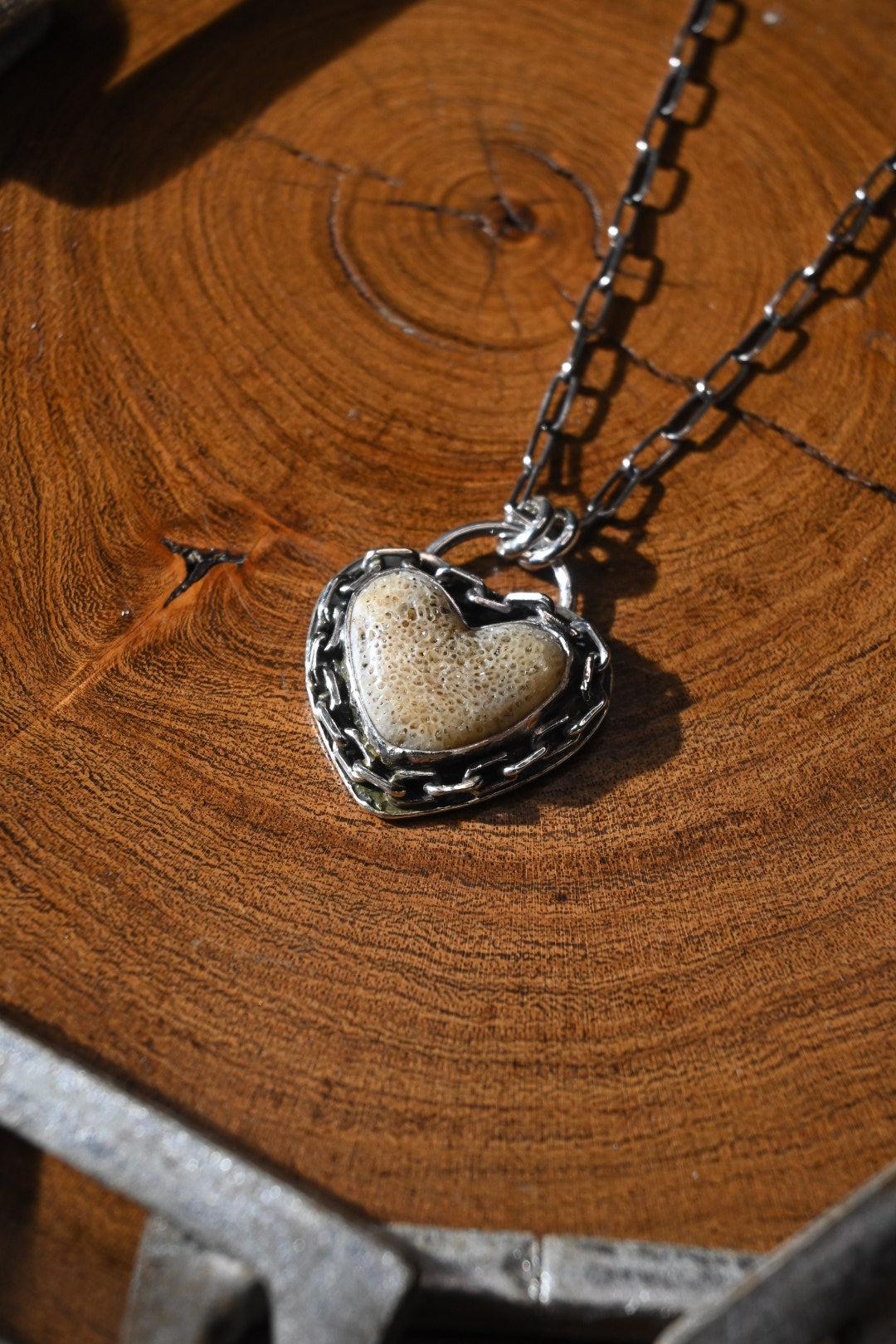 Heart Shaped Bone Necklace