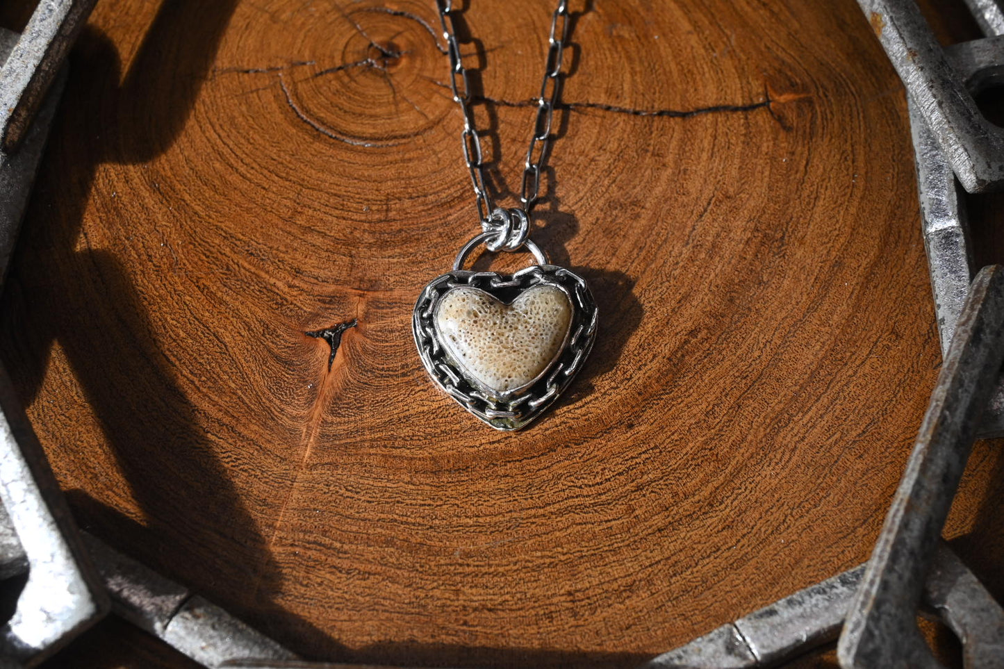 Heart Shaped Bone Necklace