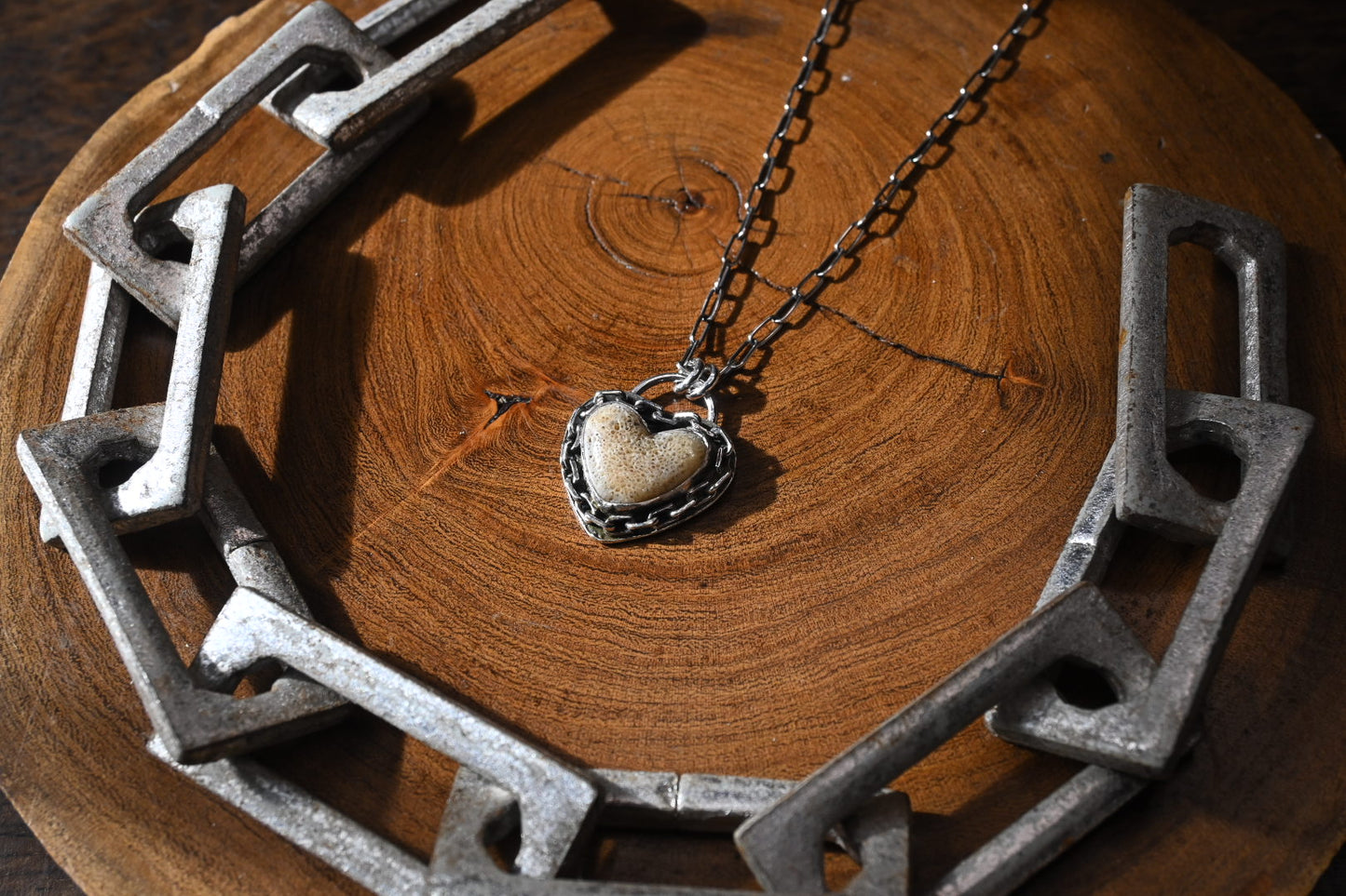 Heart Shaped Bone Necklace