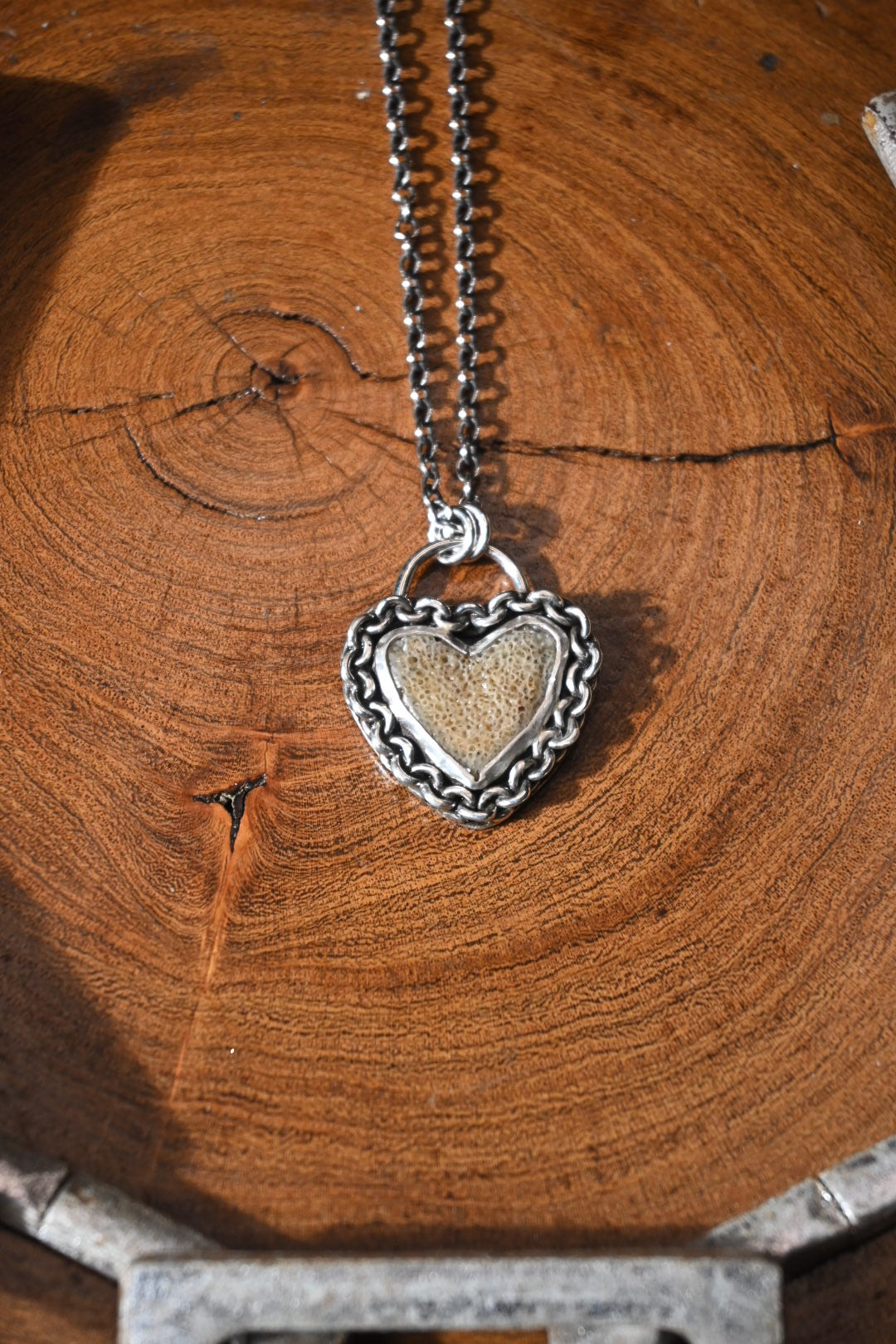 Heart Shaped Bone Necklace