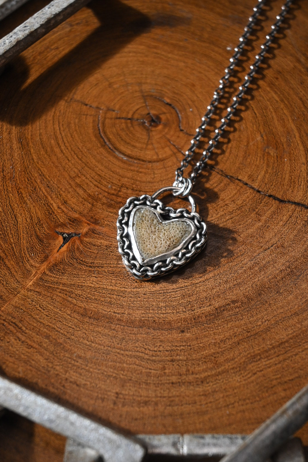 Heart Shaped Bone Necklace