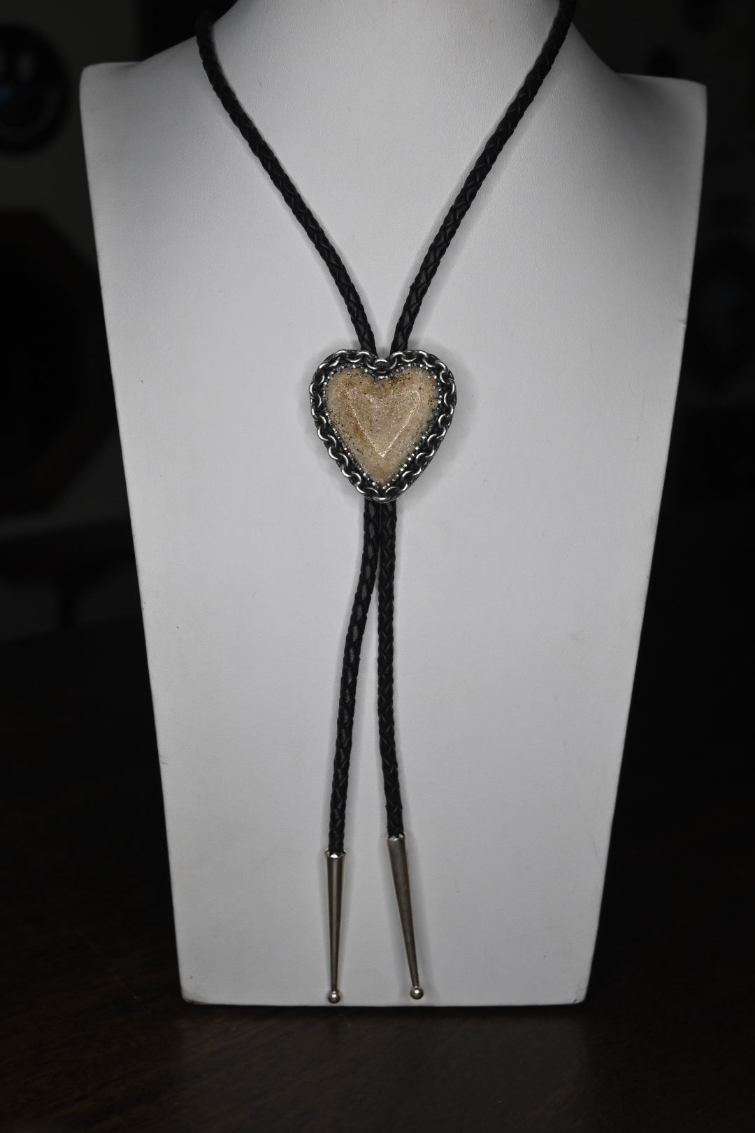 Heart Shaped Bone Bolo Tie